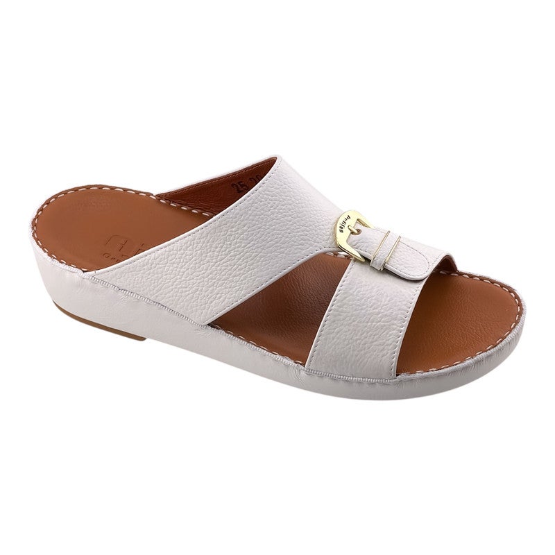AJYAD Handmade Arabic Sandals For Men | Outdoor Mens Slippers | Everyday Flip Flops Open Toe | Arabic Genuine Shamwa Leather | New Design | Tan Footbed | Comfortable & LightWeight - Image 1